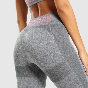 Charcoal Marl/Pink Flex High Waisted Leggings